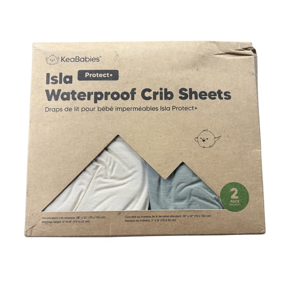 NIB - KeaBabies Waterproof Crib Sheet Set
